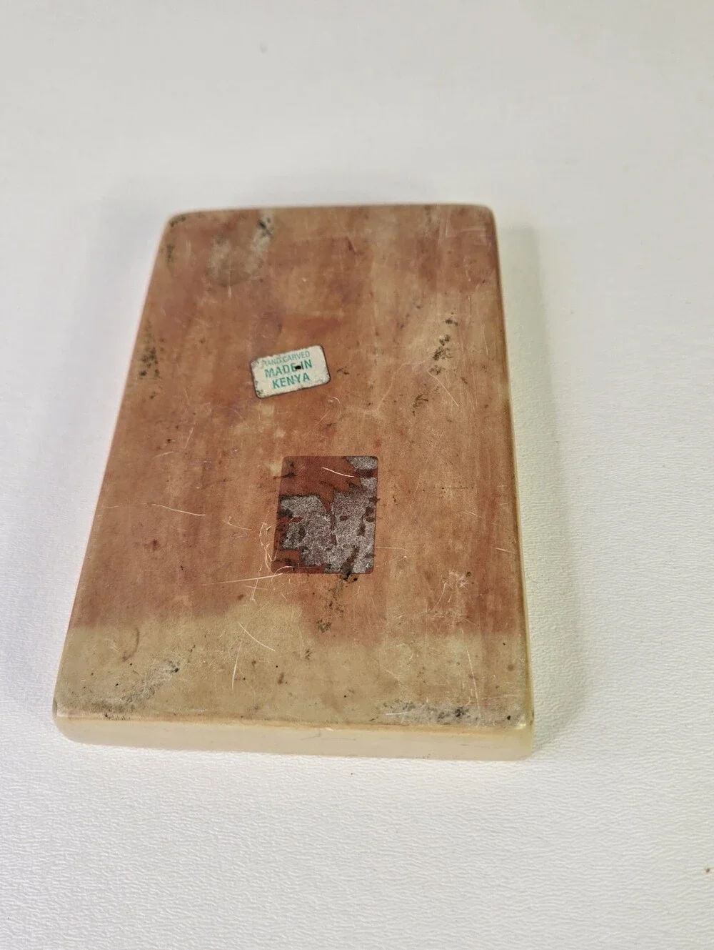 VTG Animal‎ Carved Print Soap Stone Trinket Box Hand Crafted in Kenya Wild Life
